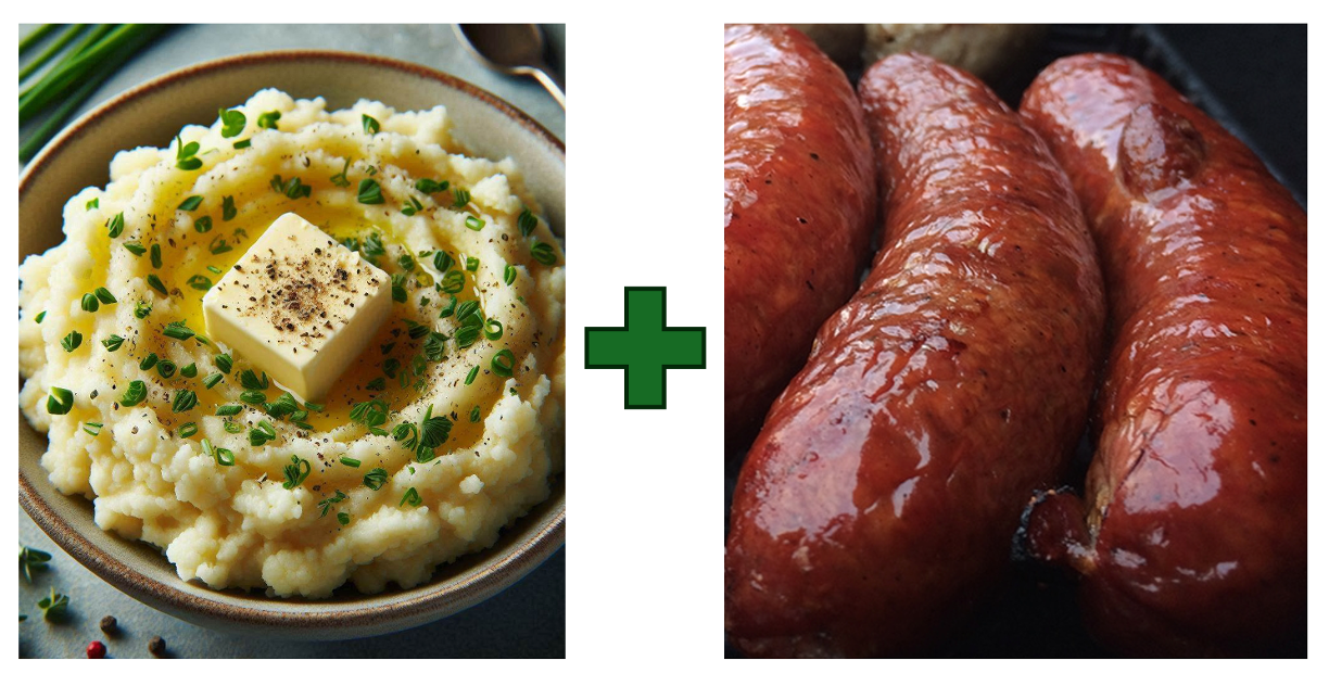 Cozy Meal Idea: Cheesy Cauliflower Mash & Kielbasa