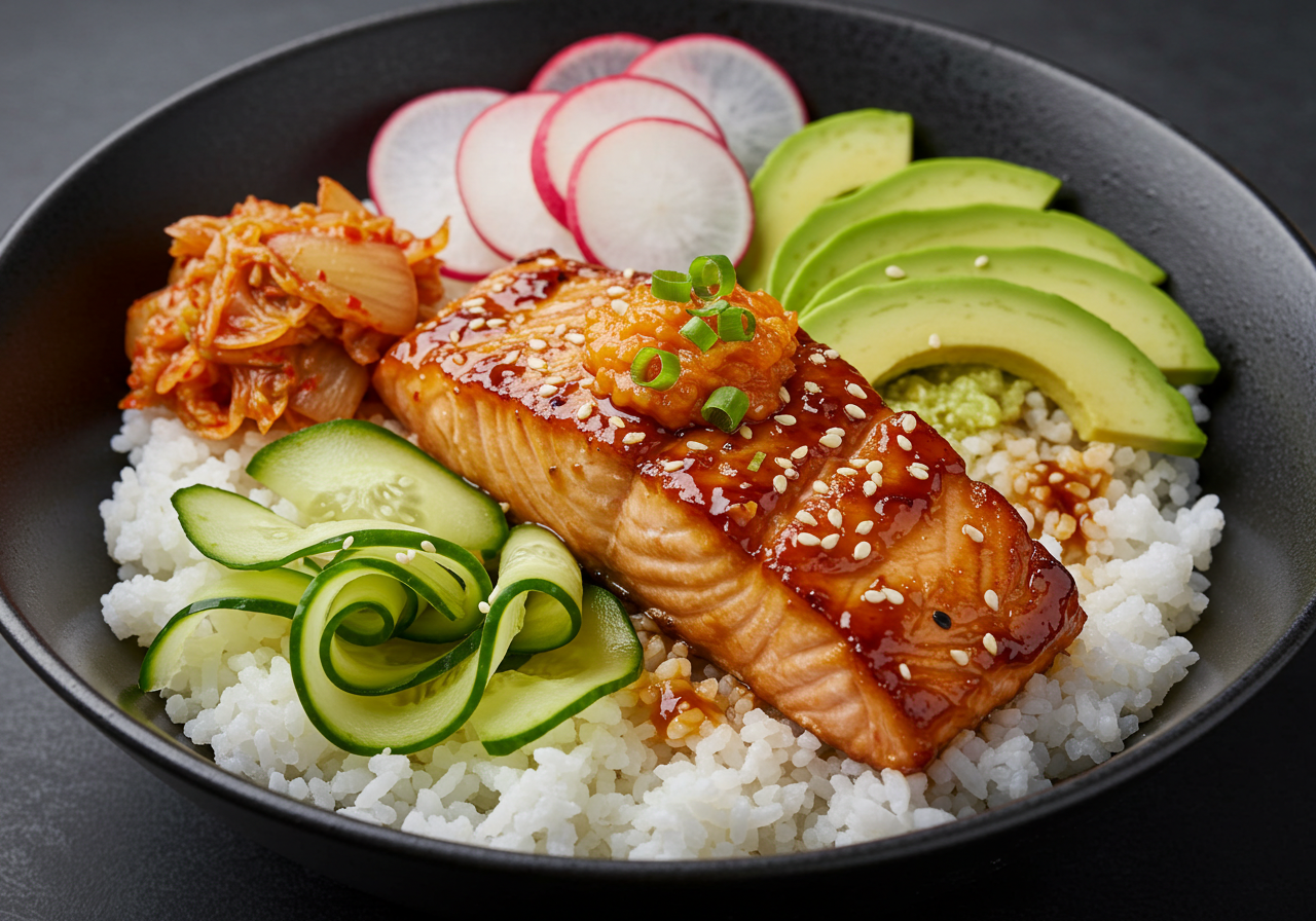 Sticky Miso Salmon Bowl