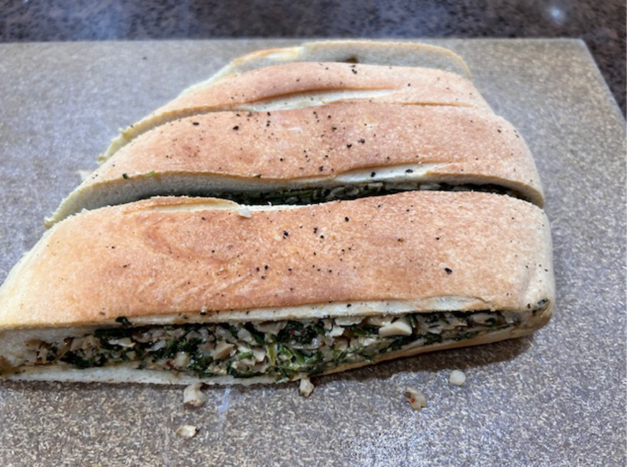 Italian Mushroom and Spinach Stromboli